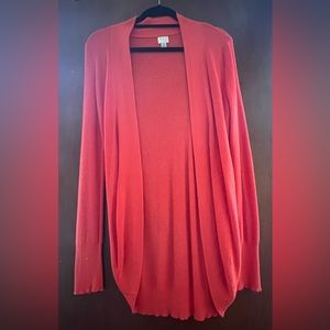 Coral open front cardigan
